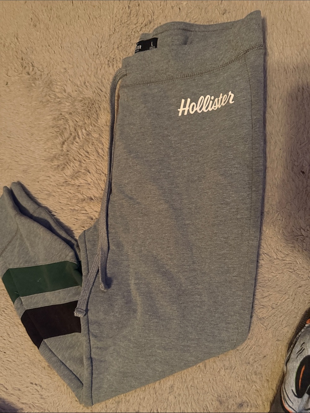 Women’s Gray Hollister Sweatpant Leggings In Large- Striped Leg Design